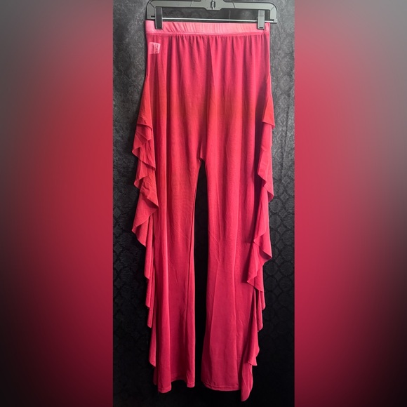 Red Ruffle Beach Pants - Picture 2 of 2